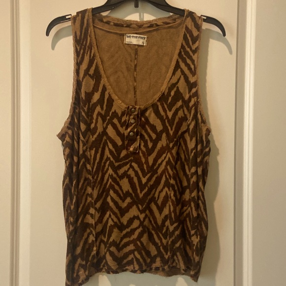 Free People Tan and Brown Animal Print Tank Top - Picture 5 of 8
